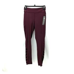 Daisy Fuentes Women's Burgundy Active Leggings Size S